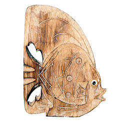Дерев'яна статуетка «Рибка натуральна», 25 см