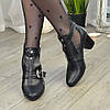 Ботильйони відкриті жіночі на невисоких підборах, колір чорний, фото 3