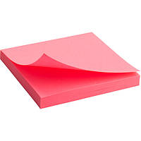 Блок бумаги Axent с клейким слоем 75x75мм, 80 листов, ярко-розовый 2414-13-A