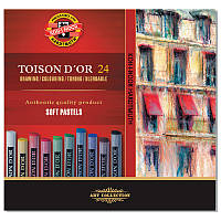 Суха м'яка крейда-пастель KOH-I-NOOR TOISON D'OR для художніх робіт, 24 кольори