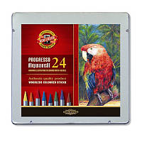 Олівці KOH-I-NOOR кол. акв. бездерев. Progresso, 24шт., Мет.уп