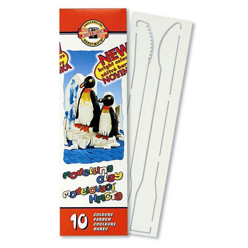 Пластилин KOH-I-NOOR "Пингвины", стеки, карт.уп., 200г., 10 цв. - фото 1 - id-p160822773