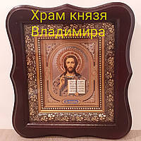 Ікона Господаря 13, лик 10х12 см, у темному дерев'яному кіоті