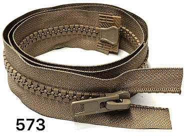 Блискавка тракторна Бежева 100см Тип10 пластикова роз'ємна на два бігунка