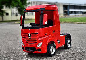 Дитячий електромобіль Вантажівка M 4208 EBLR-3, Mercedes Actros, шкіряне сидіння, EVA колеса, червоний