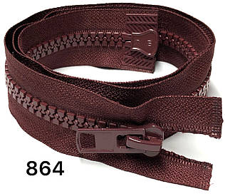 Блискавка тракторна Бордовий 100см Тип 10 пластикова разьемная на два бігунка