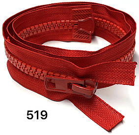 Блискавка тракторна Червоний 60см Тип 10 пластикова разьемная на два бігунка