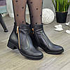 Черевики жіночі на невисоких підборах, натуральна шкіра, фото 2