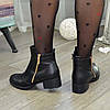 Черевики жіночі на невисоких підборах, натуральна шкіра, фото 3