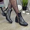 Черевики жіночі на невисоких підборах, натуральна шкіра, фото 4