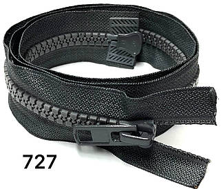 Блискавка тракторна Темно сірий 100см Тип 10 пластикова разьемная на два бігунка