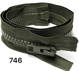 Блискавка тракторна Світлий хакі 60см Тип 10 пластикова разьемная на два бігунка