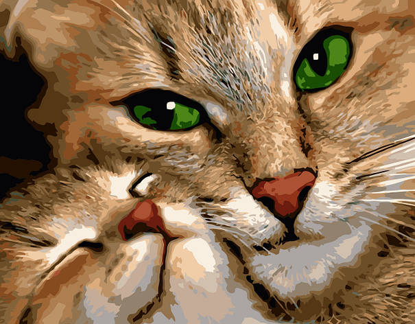 Картина за номерами VA-0915 Кішка з кошеням, 40х50см Strateg, фото 2