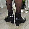 Черевики жіночі на невисокому каблуці. Натуральна шкіра та шкіра "пітон", фото 2