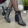 Черевики жіночі на невисокому каблуці. Натуральна шкіра та шкіра "пітон", фото 4