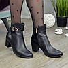 Черевики жіночі на невисокому каблуці. Натуральна шкіра та шкіра "пітон", фото 5