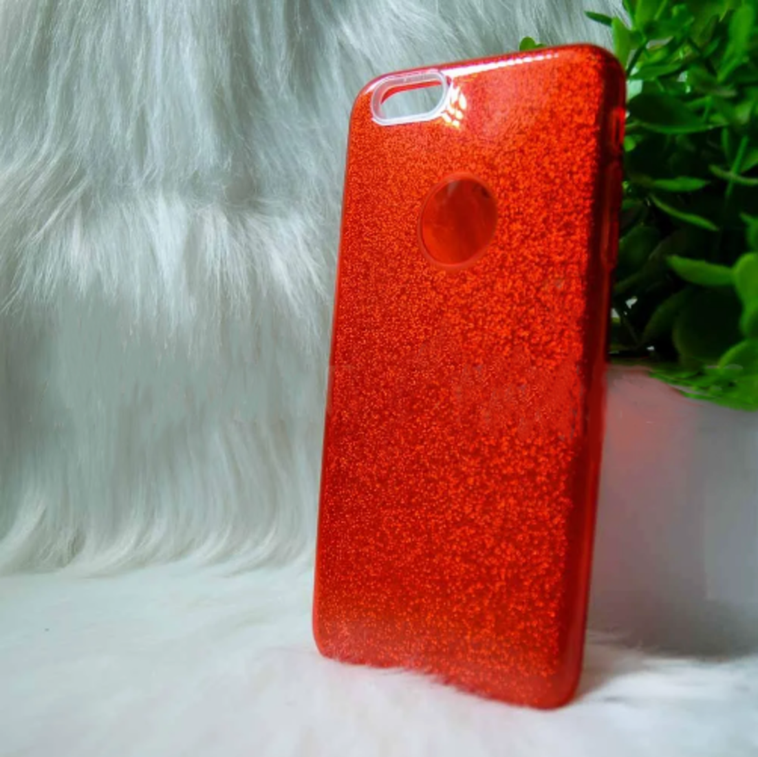 Силіконовий чохол Iphone 6+ "Блискітки" Червоний (red), фото 1