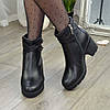 Черевики в класичному стилі, жіночі шкіряні на підборах, фото 3