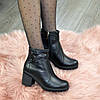 Черевики в класичному стилі, жіночі шкіряні на підборах, фото 4