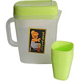 Пластиковий набір для пікніка на 6 персон MHZ R30214, 35 предметів в кейсі, зелений (SH014883), фото 2