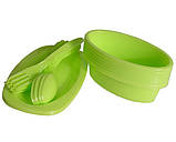 Пластиковий набір для пікніка на 6 персон MHZ R30214, 35 предметів в кейсі, зелений (SH014883), фото 3