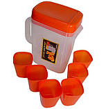 Набір для пікніка пластиковий MHZ R30214 на 6 персон, 35 предметів, червоний (SH014884), фото 2