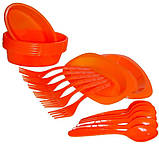 Набір для пікніка пластиковий MHZ R30214 на 6 персон, 35 предметів, червоний (SH014884), фото 3