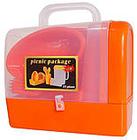 Набір для пікніка пластиковий MHZ R30214 на 6 персон, 35 предметів, червоний (SH014884), фото 5