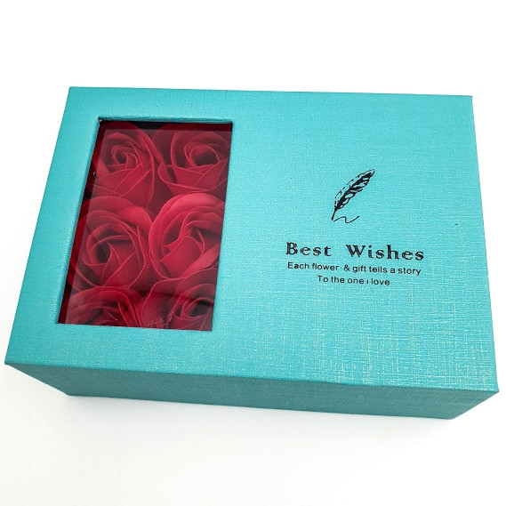Подарочный набор девушке с красными розами из мыла подарочная композиция шкатулка коробочка подарок Живые фото - фото 1 - id-p1280029366