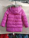 Куртка зимова на дівчинку на флісі рожева, фото 3