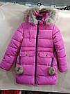 Куртка зимова на дівчинку на флісі рожева, фото 5
