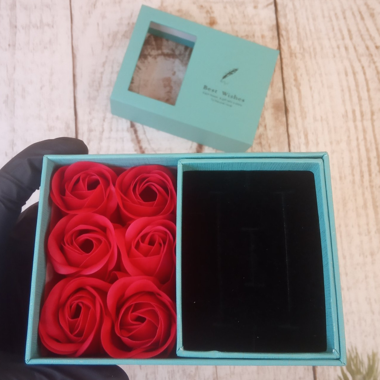 Подарок девушке розы Шкатулка с мылом ручной работы Место под украшение оригинальный набор вечная (Живые Фото) - фото 1 - id-p1280041423