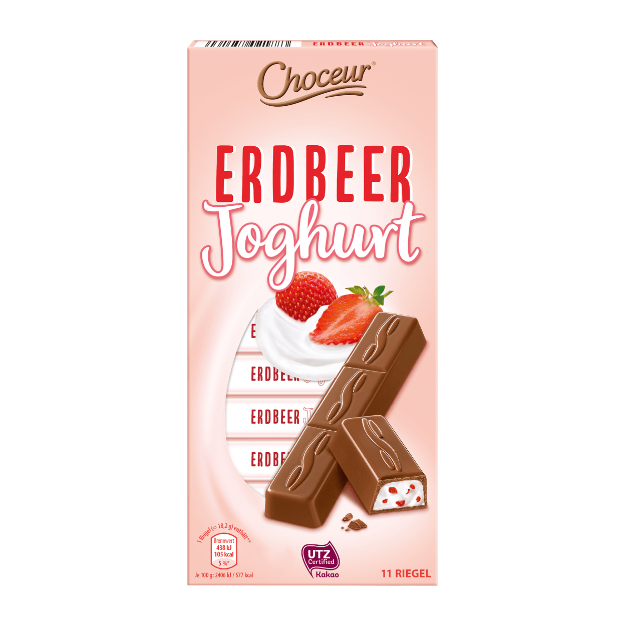 Молочний шоколад CHOCEUR Erdbeer Joghurt, 200 g.