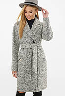 Пальто женское меланж демисезонное стильное шерсть-ангора размер 44,46