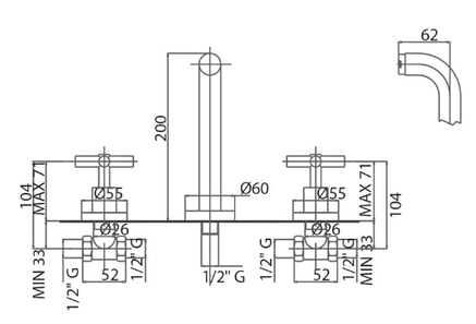 Bianchi Amelix LVBAML1105#CRM (LVBAML 1105 CRM) умивальник прихований монтаж зі стіни, фото 2