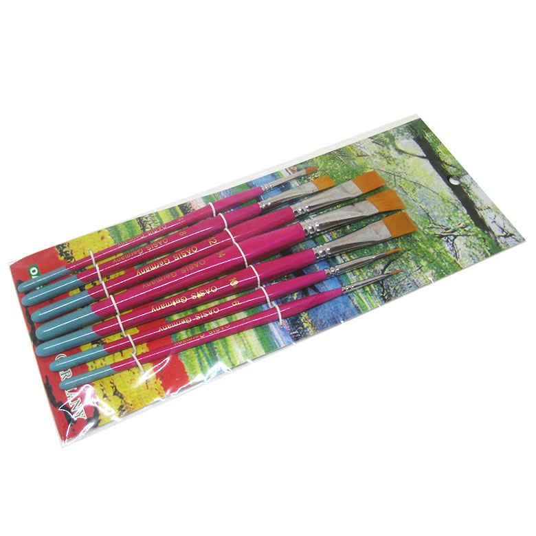 Набір кистей 7шт Oasis синтетика плоска пряма CHY-2016010, фото 1