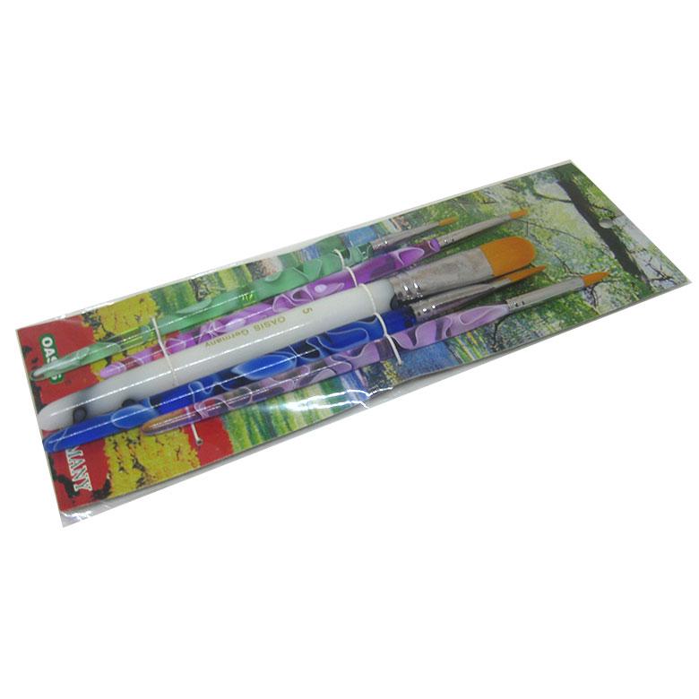 Набір кистей 5шт Oasis Синтетика мікс CHY-312, фото 1