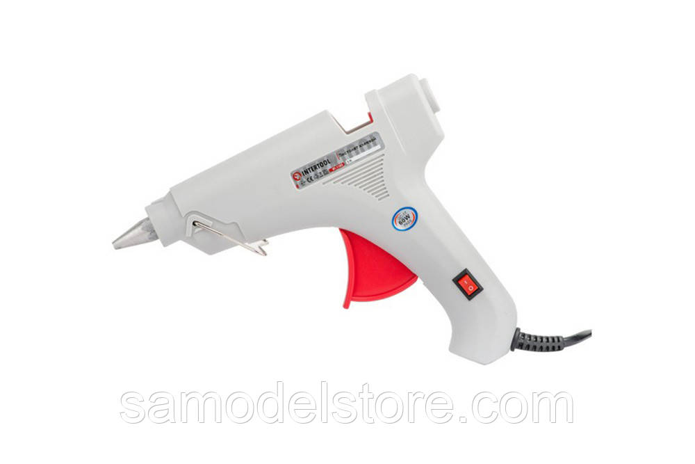 Пістолет клейкий Intertool 60W з кнопками, для клею 11 мм., фото 1