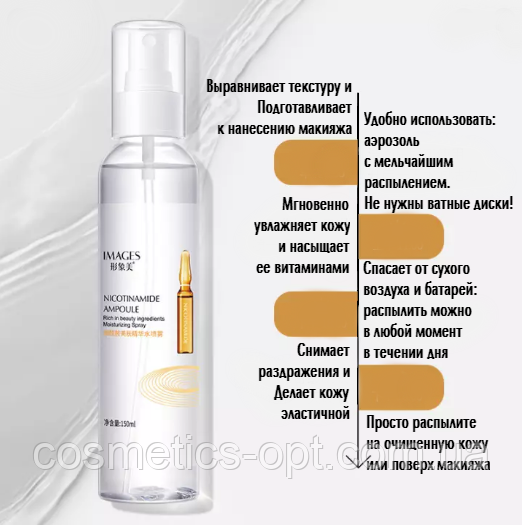 Зволожувальна сироватка-міст з нікотинамідом Images Ampoule Moisturizing Spray, 150 мл
