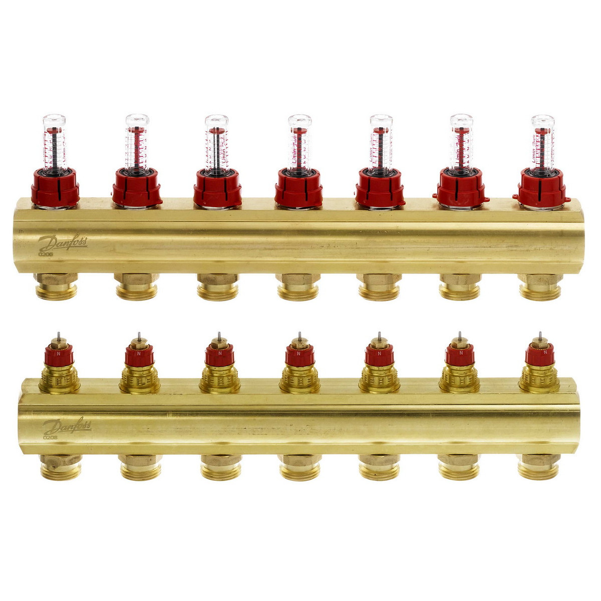 Колектор Danfoss FHF-7F з витратомірами для 7 контурів, фото 1