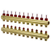 Колектор Danfoss FHF-11F з витратомірами для 11 контурів