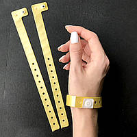 Виниловые контрольные браслеты на руку одноразовый пластиковый браслет для контроля Золото