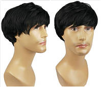 Мужской парик цвет медно коричневый ,каштановый, чёрный на маленькое и среднее лицо (чёрный закончился)