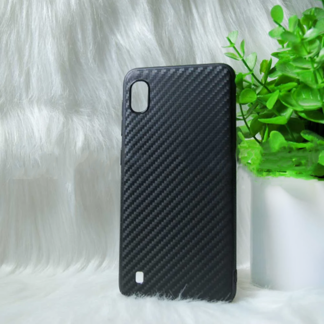 Карбоновий чохол Samsung A10 2019 "Ferari" Чорний (black)