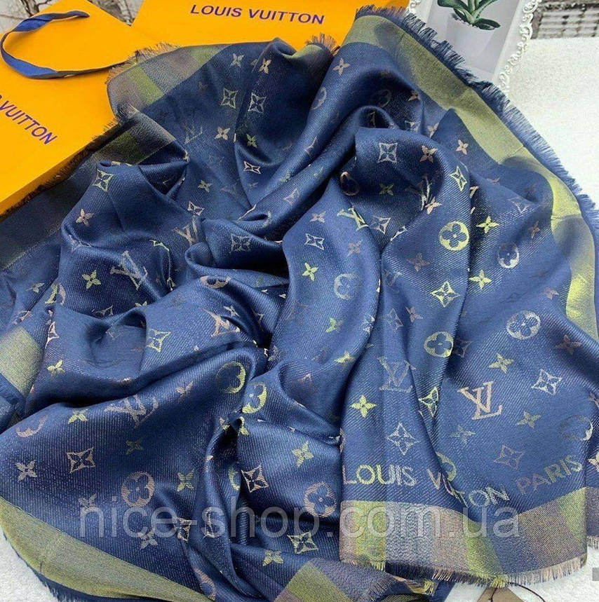 Хустка Louis Vuitton люрекс синій, фото 3