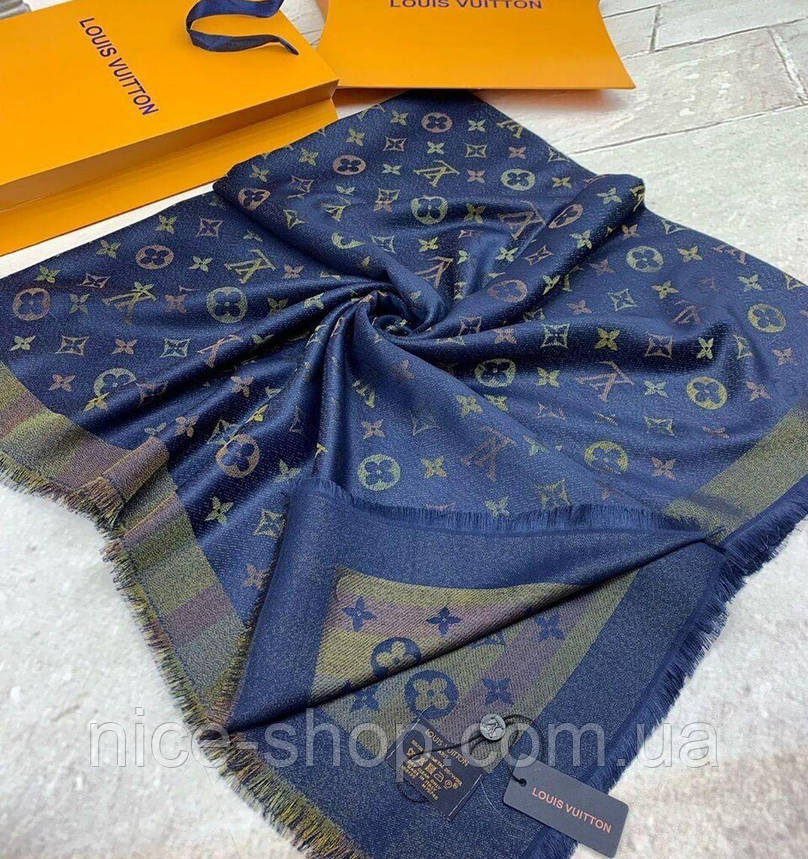 Хустка Louis Vuitton люрекс синій, фото 1