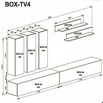 Вітальня Бокс / Box TV4 1600х3500х400мм білий глянець Миро-Марк, фото 3