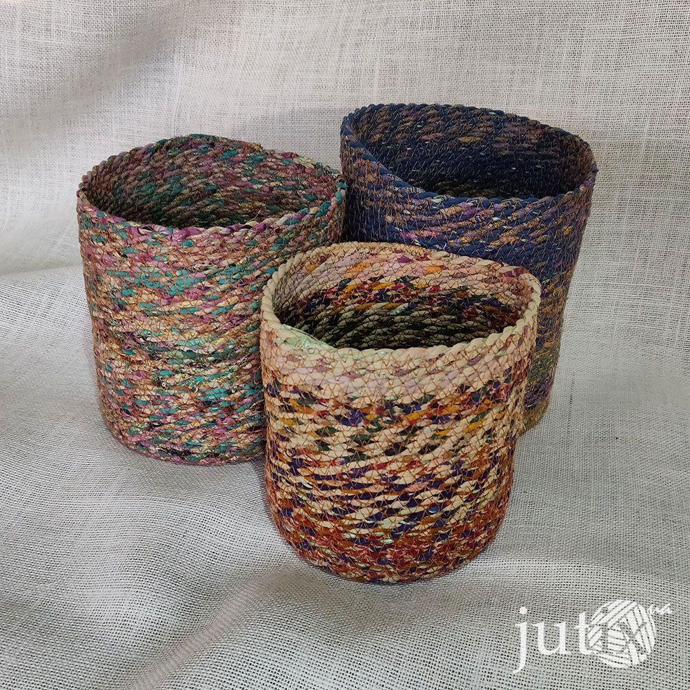 Кашпо плетене кольорове (текстильне)