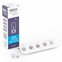 Лампа 24V (бесець.) W5W "Brevia" (24308C) (пач.10 шт.)