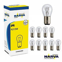 Лампа 24V (цок.ВАY15s) P21/5W "Narva" (17925) (уп.10 шт.)